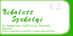 nikolett szekelyi business card